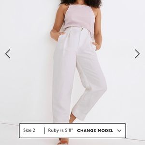 MADEWELL WHITE LINEN PANTS